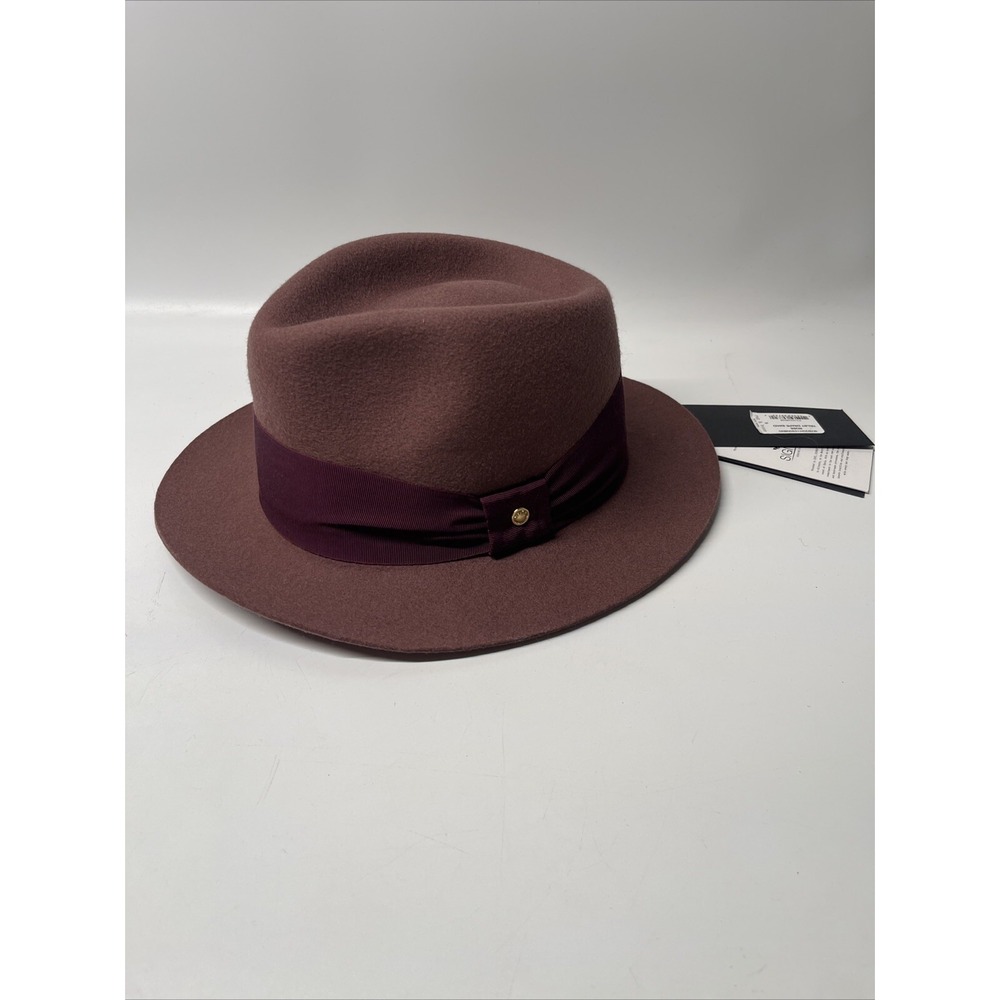 NWT Rag & Bone NY Women's Fedora Rose Hat With Trilby Drape Band Size S